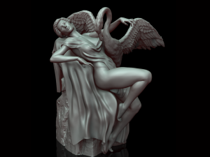 Woman and swan 3D print model 3D-printmodel