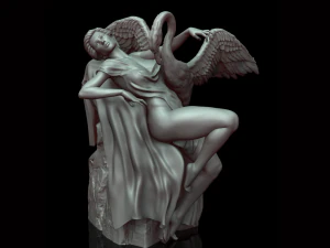 Жінка і лебідь 3D друкована модель 3D Принт Модель