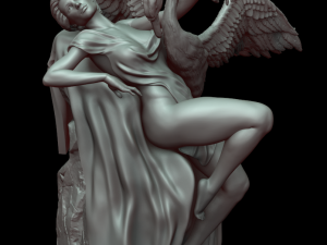 Woman and swan 3D print model Modelo de Impressão 3D