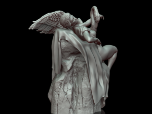 Woman and swan 3D print model Modelo de Impressão 3D