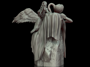 Woman and swan 3D print model Modelo de Impressão 3D
