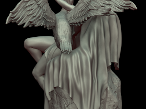Woman and swan 3D print model Modelo de Impressão 3D