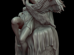 Woman and swan 3D print model Modelo de Impressão 3D