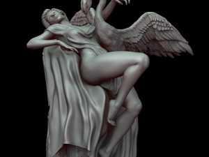 Woman and swan 3D print model Modelo de Impressão 3D