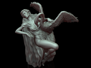 Woman and swan 3D print model Modelo de Impressão 3D