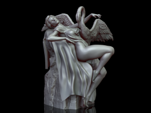 Woman and swan 3D print model Modelo de Impressão 3D