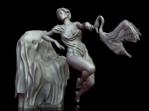 Woman and swan 3D print model Modelo de Impressão 3D