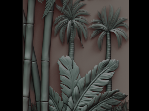 Painting with palm trees for CNC 3D-printmodel
