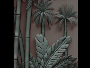 CNC i&ccedil;in palmiye ağa&ccedil;larıyla boyama 3D Baskı Modeli