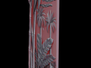 Pintura com palmeiras para CNC Modelo de Impressão 3D