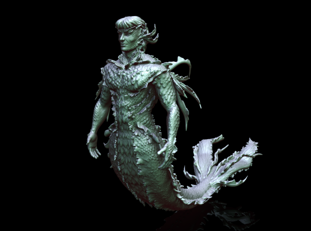 Mermaid man for 3d printing 3D 打印模型 .c4d .max .obj .3ds .fbx .stl .blend 