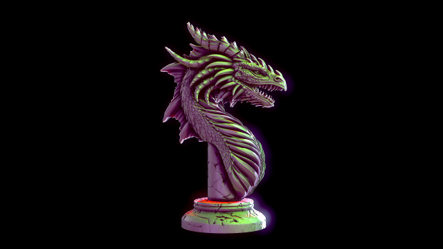 Dragon bust Model Cetak 3D .c4d .max .obj .3ds .fbx .stl .blend 