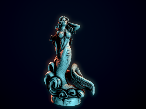 Mermaid on the waves Modelo de Impressão 3D
