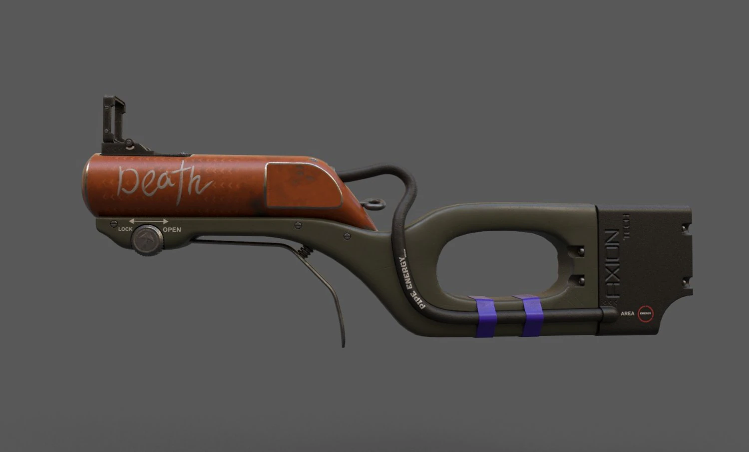 Arma-ciencia ficci&oacute;n-low Poly Modelo 3D .c4d .max .obj .3ds .fbx .stl .blend 