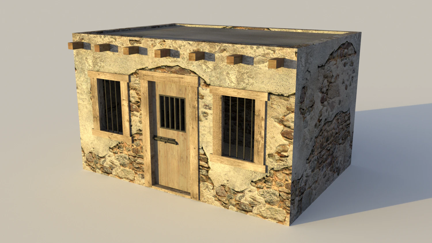 western jail 3D Model .c4d .max .obj .3ds .fbx .stl .blend 