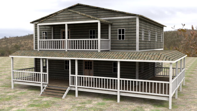 ranch house 3D 모델 .c4d .max .obj .3ds .fbx .stl .blend 