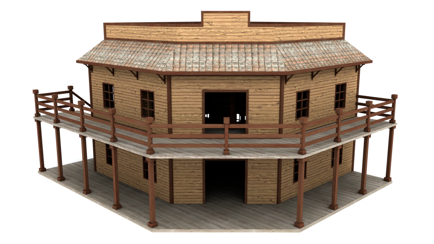 saloon 3D Model .c4d .max .obj .3ds .fbx .stl .blend 
