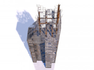 buildings and skyscrapers in ruins Model 3D