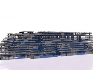 buildings and skyscrapers in ruins Model 3D
