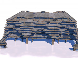 buildings and skyscrapers in ruins Model 3D
