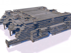 buildings and skyscrapers in ruins Model 3D
