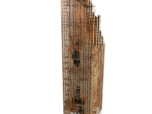 buildings and skyscrapers in ruins Model 3D