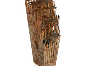 buildings and skyscrapers in ruins Model 3D