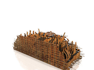 buildings and skyscrapers in ruins Model 3D