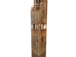 buildings and skyscrapers in ruins Model 3D