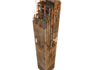 buildings and skyscrapers in ruins Model 3D