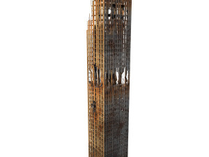buildings and skyscrapers in ruins Model 3D