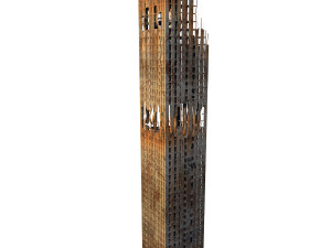 buildings and skyscrapers in ruins Model 3D