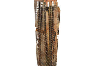 buildings and skyscrapers in ruins Model 3D