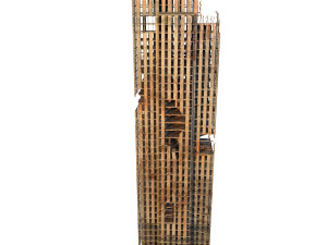 buildings and skyscrapers in ruins Model 3D