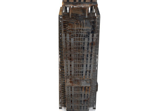 buildings and skyscrapers in ruins Model 3D