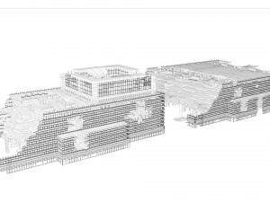 buildings and skyscrapers in ruins Model 3D