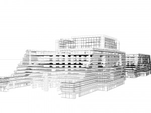 buildings and skyscrapers in ruins Model 3D