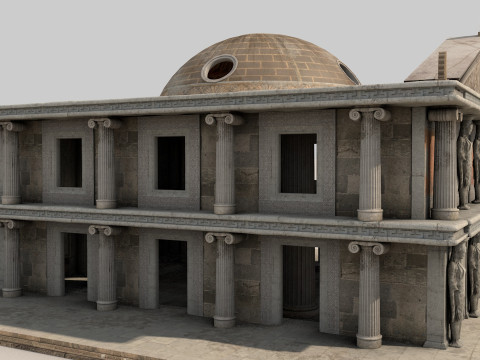 Fantasy Classical Modular Temple PBR Textured 3D Модель