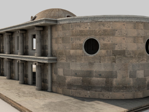Fantasy Classical Modular Temple PBR Textured 3D Модель