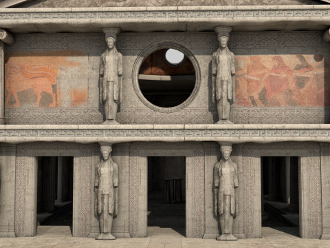 Fantasy Classical Modular Temple PBR Textured 3D Модель