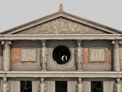 Fantasy Classical Modular Temple PBR Textured 3D Модель