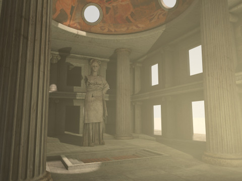 Fantasy Classical Modular Temple PBR Textured 3D Модель
