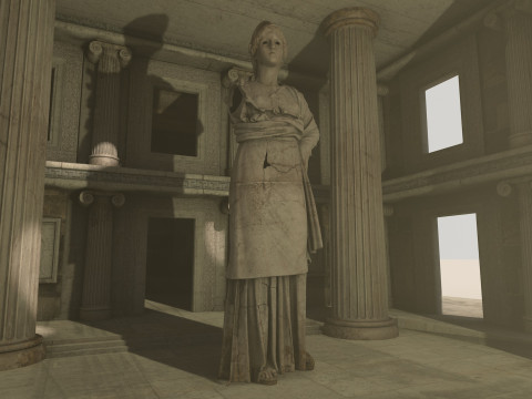 Fantasy Classical Modular Temple PBR Textured 3D Модель