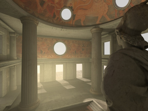 Fantasy Classical Modular Temple PBR Textured 3D Модель