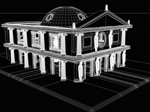 Fantasy Classical Modular Temple PBR Textured 3D Модель