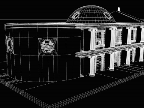 Fantasy Classical Modular Temple PBR Textured 3D Модель