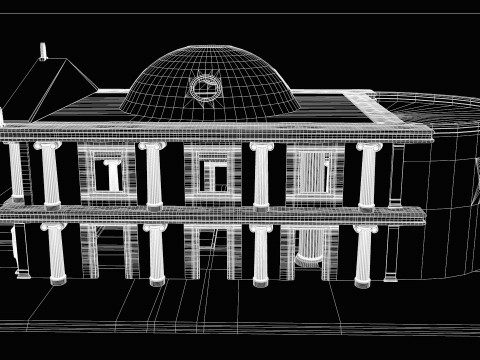 Fantasy Classical Modular Temple PBR Textured 3D Модель