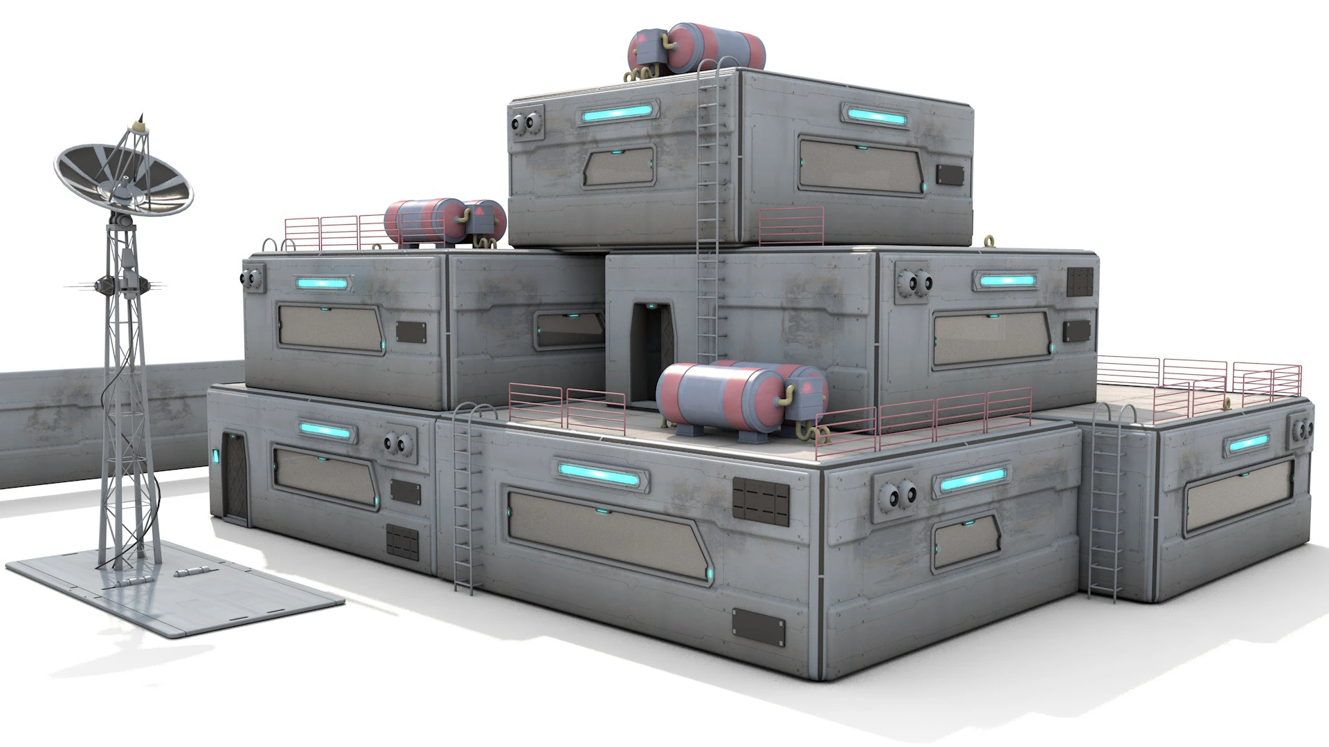 Modular SciFi Colony Pack Game Ready PBR 3D Model .c4d .max .obj .3ds .fbx .stl .blend