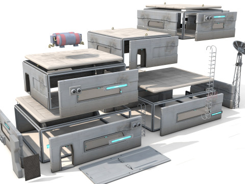 Modular SciFi Colony Pack Game Ready PBR Model 3D