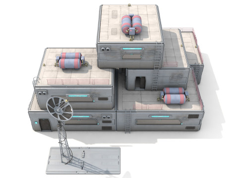 Modular SciFi Colony Pack Game Ready PBR Model 3D